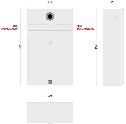 Cassetta postale con videocitofono Nouvel disegno tecnico_ma17610