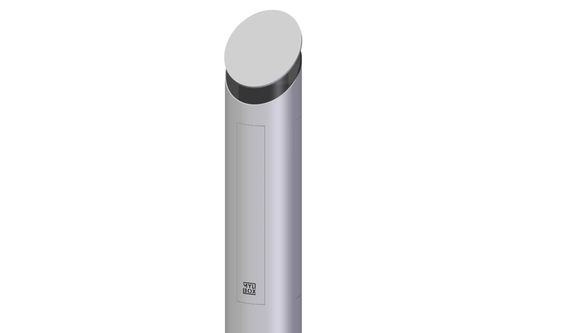 Dettaglio particolare del sistema di illuminazione della cassetta postale freestanding Aalto MA17210 progettata da Mylbox e dal luxury design.