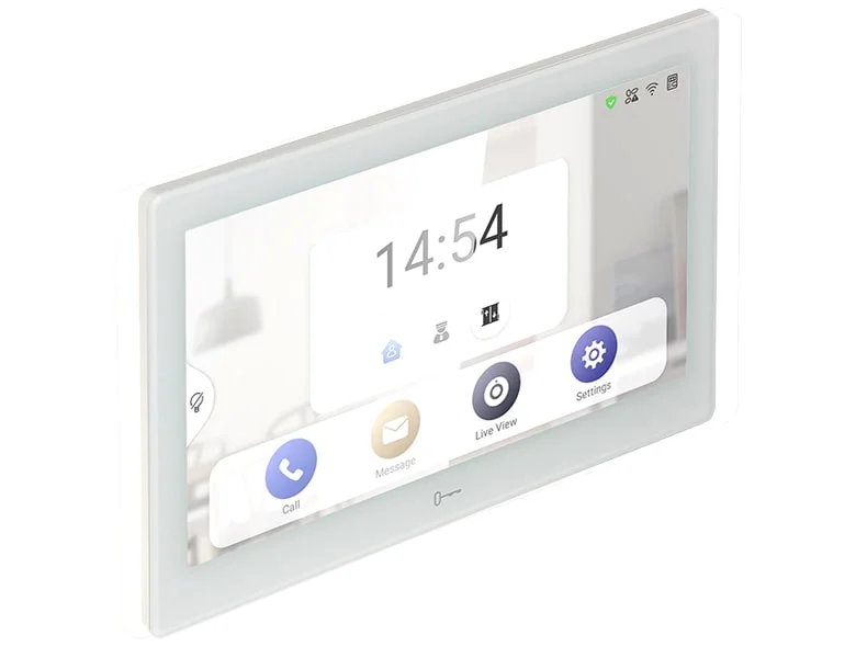 Monitor Mylbox Android touchscreen da 7” per interni videocitofono Hikvision con connettività Wi-Fi.