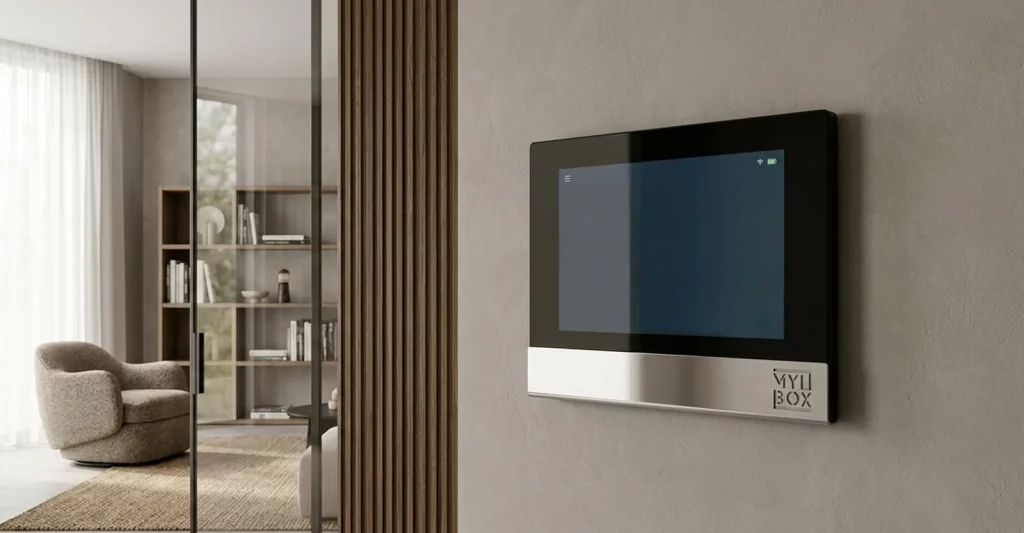 Monitor touchscreen, posti interni Mylbox e schermi per videocitofoni con tecnologia Hikvision.