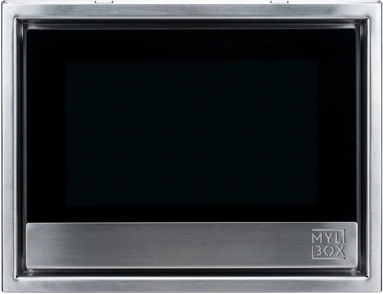 Monitor touchscreen Mylbox da 7” da incasso a muro per interni con controllo accesso a porte e cancelli.