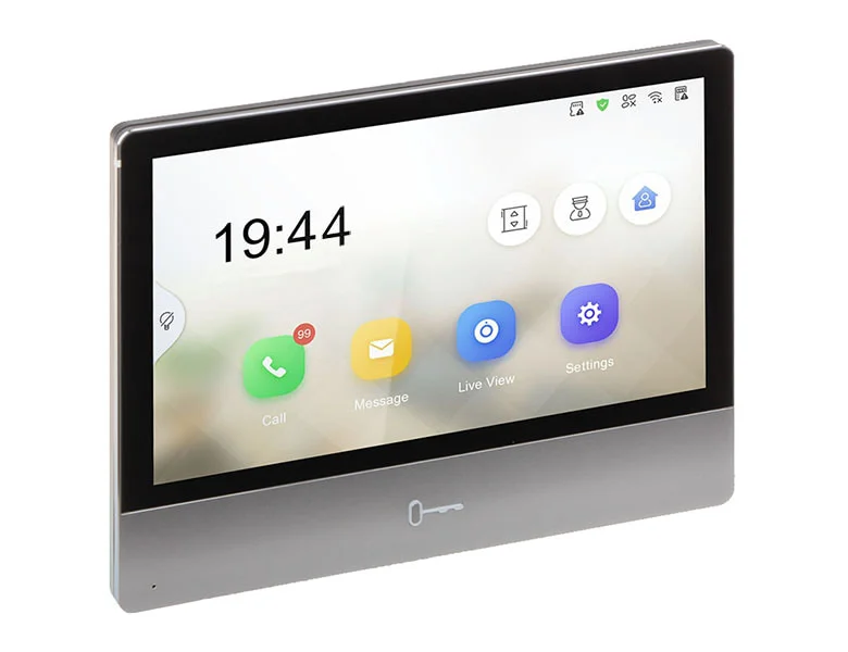 Monitor Mylbox touchscreen Red Dot per interni videocitofono Hikvision con controllo accesso a porte e cancelli.